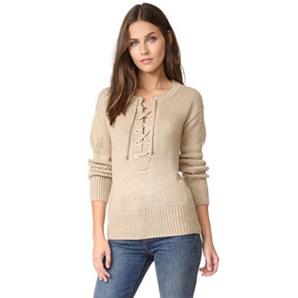 New women’s capulet brighton henley laceup sweater